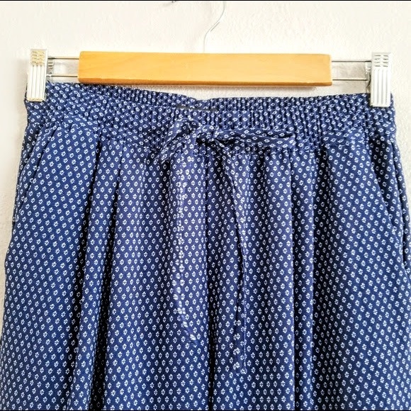H&M Boho Harem Pants Blue White Flowers XS - Picture 6 of 6